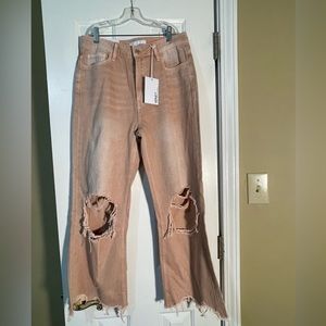 Vervet Maya Flare Jeans Dusty Pink